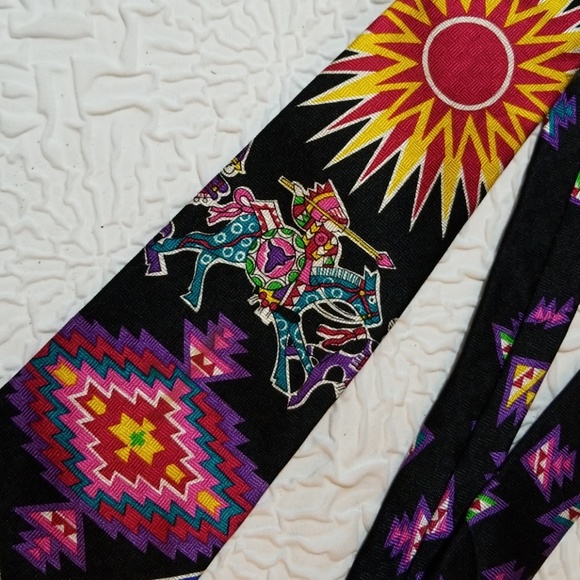💥HP💥Aesotica Indian Theme Silk Neck Tie - Picture 2 of 7